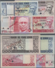 Cape Verde: Banco de Cabo Verde, lot with 4 Specimens, with 100 Escudos 1977 with Specimen # 0615 (P.54s2, UNC), 500 Escudos 1977 with Specimen # 0742...