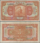 China: 5 Yuan 1927 - Bank of Communications, Place of issue TIENTSIN, 5 Yuan 1927, P.146D, VF.
 [differenzbesteuert]