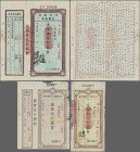 China: The Central Bank of China – CHENGTU branch, set with 3 Gold Yuan Checks, series 1947-1949, with 2.000 Gold Yuan unsigned remainder with counter...