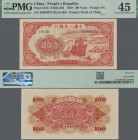 China: People's Bank of China, first series Renminbi, 100 Yuan 1949, serial # VI X VIII 50968075, P.831b, PMG graded 45 Choice Extremely Fine.
 [diff...