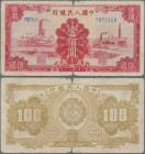 China: People's Bank of China, first series Renminbi, 100 Yuan 1949, serial # VII VI V 7975318, P.834, margin split and small border tears, Condition:...