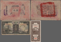China: Lot with 10 banknotes, comprising for the HOPEI METROPOLITAN BANK 6 Coppers 1938 (P.S1710k, UNC), BANK OF HOPEI & PROVINCIAL BANK OF HOPEI 10 a...