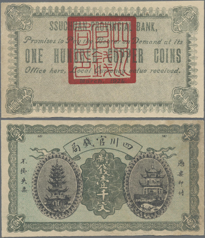 China: SZECHUAN PROVINCIAL BANK 100 Coppers, March 1924, P.S2808, slightly toned...