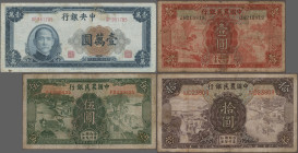 China: Huge lot with more than 80 banknotes, comprising for example CENTRAL BANK OF CHINA 10.000 Yuan 1947 (P.318, F/F+), THE FARMERS BANK OF CHINA 1,...