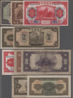 China: Bank of Communications, series 1914-1942, huge lot with 24 banknotes, including 5 Yuan 1914 – SHANGHAI (P.117o, F/F-), 5 Yuan 1914 – SHANTUNG (...
