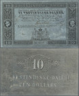 Danish West Indies: State Treasury, 10 Vestindiske Dalere / Dollars L.04.04.1849, Remainder, P.4r in UNC condition.
 [differenzbesteuert]
