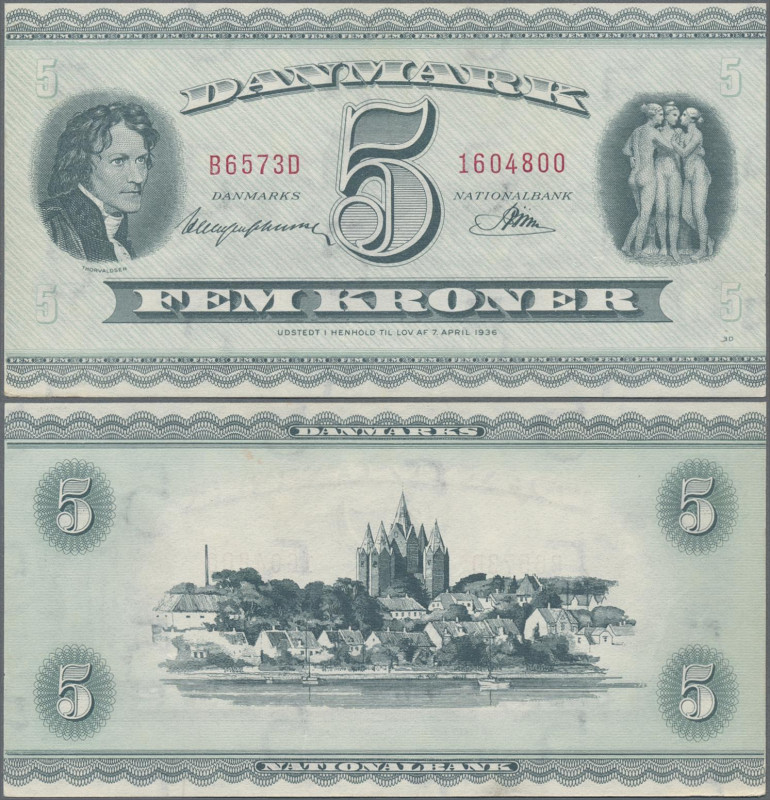 Denmark: Danmarks Nationalbank, 5 Kroner 1957, P.42n in perfect UNC condition.
...