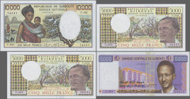 Djibouti: Banque Nationale - République de Djibouti and Banque Centrale de Djibouti, series 1979-2005, comprising 2x 500, 2x 1.000, 2.000, 10.000, 1.0...