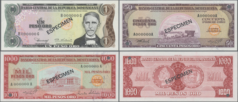 Dominican Republic: Banco Central de la República Dominicana, lot with 1, 50 and...