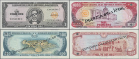 Dominican Republic: Banco Central de la República Dominicana, huge lot with 33 SPECIMEN, series 1964-2006, comprising for example 1 Peso Oro ND(1964) ...