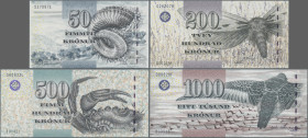 Faeroe Islands: Faeroe Islands Government, full set with 50, 100, 200, 500 and 1.000 Kronur 2001-2005, P.24-28 in UNC condition. (5 pcs.)
 [differenz...