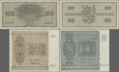 Finland: Finlands Bank, lot with 11 banknotes, series 1939-1955, with 5, 10, 50 and 100 Markka (P.69a, 70a, 72a, 73a, F to VF), 2x 5, 10, 20, 50 and 2...