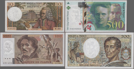 France: Banque de France, giant lot with 33 banknotes, series 1966-1997, comprising for example 2x 10 Francs 1967/73 REPLACEMENT NOTE with letter ”W” ...