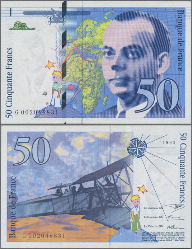 France: Banque de France, 50 Francs 1992, Antoine Marie Roger de Saint-Exupéry, ...