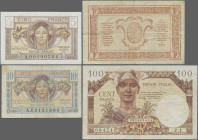 France: Trésorerie aux Armées, Trésor Français and Trésor Public, lot with 7 banknotes, series 1917-1955, with 50 Centimes and 1 Franc 1917 (P.M1, M2,...