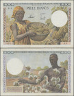 French Equatorial Africa: Institut d'Émission de l'Afrique Équatoriale Française et du Cameroun, 1.000 Francs ND(1957), P.34, still nice and popular b...