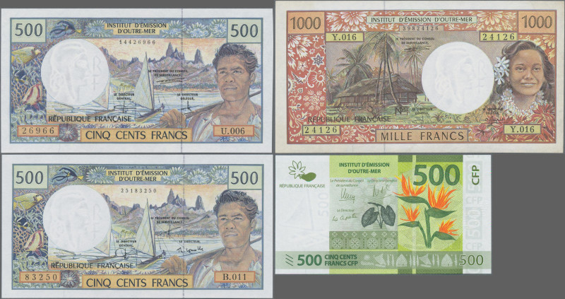 French Pacific Territories: Institut d'Émission d'Outre-Mer, lot with 6 banknote...