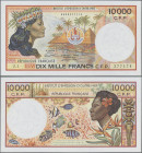 French Pacific Territories: Institut d'Émission d'Outre-Mer, 10.000 Francs ND(1985-89), P.4a with signature Jaques Waitzenegger in perfect UNC conditi...