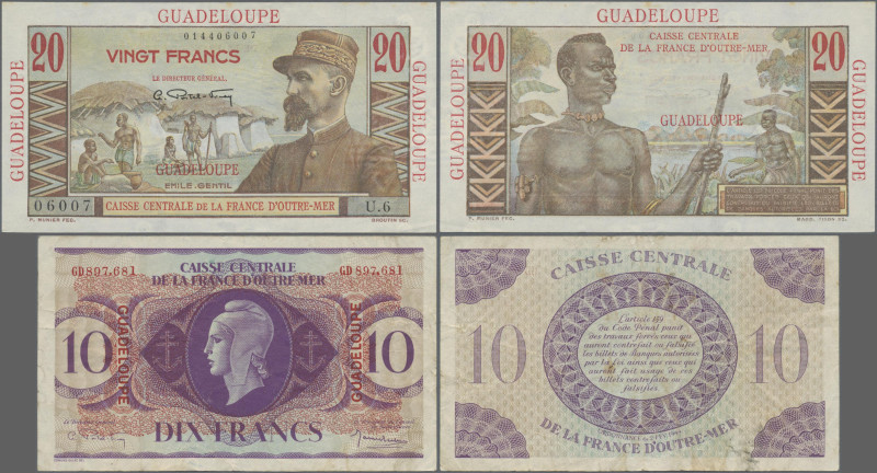 Guadeloupe: Caisse Centrale de la France d'Outre-Mer – GUADELOUPE, pair with 10 ...