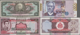 Haiti: Banque de la République d'Haïti, huge lot with 27 banknotes, series 1984-2004, comprising for example 50 Gourdes 1986 (P.249a, UNC), 50 Gourdes...