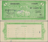 Haiti: Banque Nationale de la République d'Haïti – Certificate de Liberation Economique, 1 Gourde 1962 (stamped 1965), P.501, slightly toned paper and...