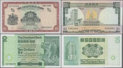 Hong Kong: The Chartered Bank of Hong Kong, set with 3 banknotes, comprising 10 Dollars ND(1962-70) (P.70c, XF/XF+), 10 Dollars ND(1975-77) (P.74b, UN...