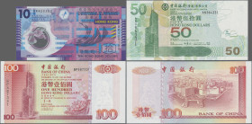 Hong Kong: Bank of China, Bank of China – Hong Kong Limited and Government of Hong Kong, lot with 9 banknotes, series 1994-2012, comprising 20, 50 and...