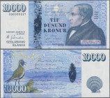 Iceland: Central Bank of Iceland, 10.000 Kronur L.22.05.2001 REPLACEMENT NOTE, series ”Z” and very low serial # 00000221, P.61ar in UNC condition. Rar...