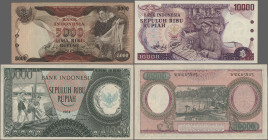 Indonesia: Bank Indonesia, giant lot with 71 banknotes 1 Sen – 100.000 Rupiah, series 1960-2011, comprising for example 100 Rupiah 1960 (P.86a, F+/VF)...