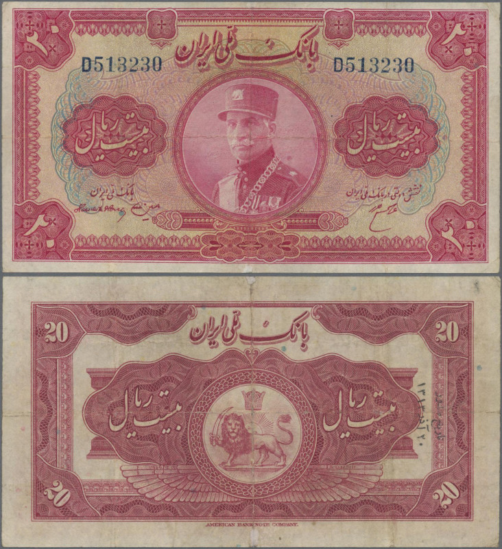 Iran: Bank Melli Iran, 20 Rials SH1313(1934), P.26a, still nice with minor repai...