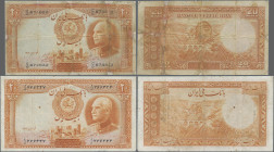 Iran: Bank Melli Iran, pair with 20 Rials SH1316(1937) (P.34b, VG) and 20 Rials SH1317(1938) (P.34Ab, F/F-, rusty pinholes). (2 pcs.)
 [differenzbest...