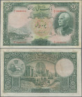 Iran: Bank Melli Iran, 50 Rials SH1317(1938), P.35b, very nice with a few stronger folds and remnants of glue on back, Condition: F+/VF.
 [differenzb...