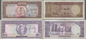 Iran: Bank Markazi Iran, lot with 12 banknotes, series ND(1971-1973), with 50, 3x 100, 2x 200, 3x 500, 2x 1.000 and 5.000 Rials, P.90, 91a,b,c, 92a,c,...
