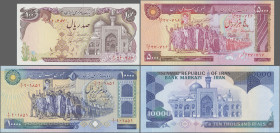 Iran: Bank Markazi Iran and Bank of the Islamic Republic of Iran, lot with 18 banknotes, series 1981-2004, with 100, 5.000, 10.000, 100, 2x 200, 4x 50...