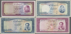 Iran: Bank Melli Iran, huge lot with 16 banknotes series 1951-1958, comprising 10, 20, 50, 100 and 200 Rials ND(1951) (P.54-58, F to aUNC), 10, 20, 50...