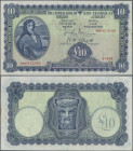 Ireland: Central Bank of Ireland, 10 Pounds 1951, P.59b, great original shape with crisp paper, some soft folds and a few minor spots, Condition: VF/V...