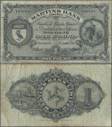 Isle of Man: Martins Bank Limited, 1 Pound 1st June 1950, P.19b, margin split, larger tear lower right border and stained paper, Condition: F-.
 [dif...