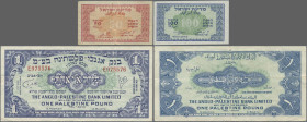 Israel: Israel Government and Anglo-Palestine Bank Ltd., set with 3 banknotes, comprising 50 and 100 Pruta ND(1952) (P.10b – VF with tiny pinholes, P....