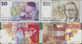 Israel: Bank of Israel, lot with 12 banknotes, series 1986-2007, with 1, 5, 10, 2x 20, 2x 50 and 100 New Sheqalim (P.51Aa, 52b, 53b, 54a,b, 55b,c, 56b...
