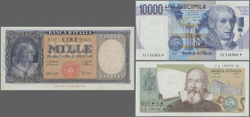 Italy: Banca d'Italia, lot with 7 banknotes, series 1944-1984, with 100 Lire 1944 (P.75a, XF), 500 Lire 1948 (P.80a, F+/VF), 1.000 Lire 1948 (P.88a, X...