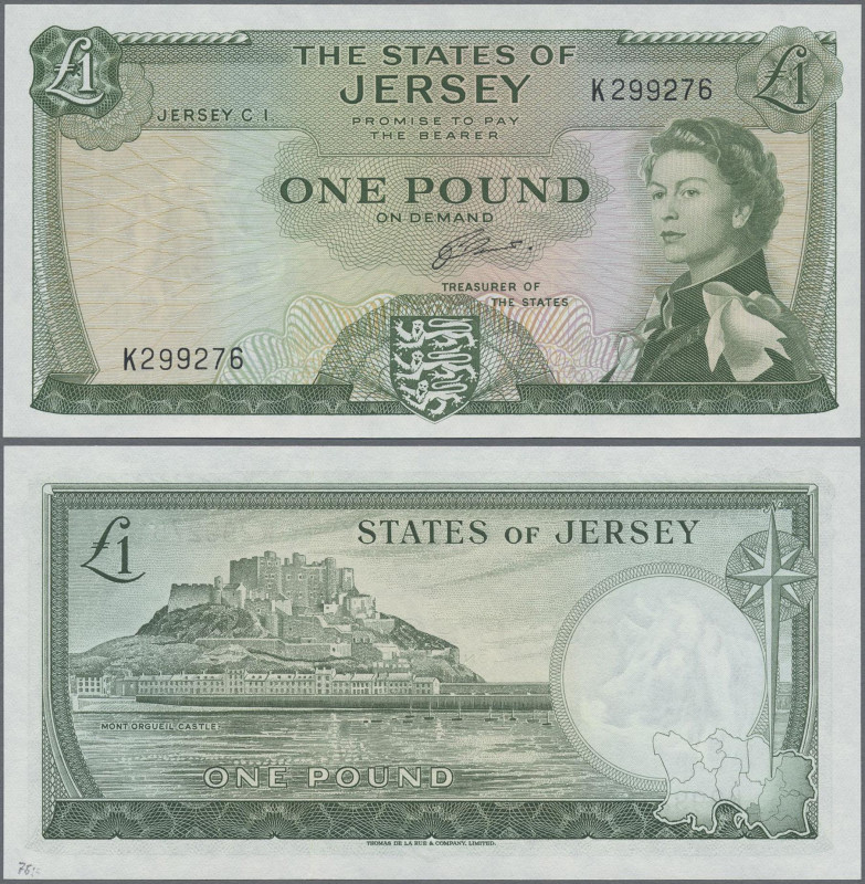 Jersey: The States of Jersey 1 Pound ND(1963) with signature: J. Clennett, P.8b ...