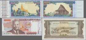 Laos: Lao Central National Committee and Bank of the Lao Peoples Democratic Republic, huge lot with 26 banknotes, series 1975-2011, comprising for exa...