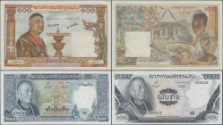 Laos: Banque Nationale du Laos, huge lot with 15 banknotes, series 1957-1978, comprising for example 100 Kip ND(1957) (P.6a, UNC), 10 Kip ND(1962) (P....