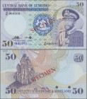 Lesotho: Central Bank of Lesotho, 50 Maloti 1981 SPECIMEN, P.8s in UNC condition.
 [differenzbesteuert]