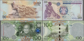 Lesotho: Central Bank of Lesotho, huge lot with 17 banknotes, series 1994-2010, with 3x 10 Maloti 2000-2006 (P.15a,b,d, UNC), 4x 20 Maloti 1994-2009 (...