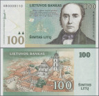 Lithuania: Lietuvos Bankas, 100 Litu 2000, P.62 with low serial # AB0000110 in UNC condition.
 [differenzbesteuert]