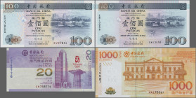 Macau: Banco da China, huge lot with 16 banknotes, series 1995-2009, comprising for example 100 Patacas 2002 (P.98b, UNC), 100 Patacas 2003 (P.104, UN...