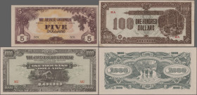 Malaya: Japanese Government – MALAYA, lot with 11 banknotes, 1942-1945 series, with 1, 5, 10 and 50 Cents, 1, 2x 5, 10, 2x 100 and 1.000 Dollars, P.M1...