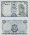 Malaysia: Bank Negara Malaysia, 50 Ringgit ND(1976-81), series A/79 and signature Ismail Md. Ali, P.16, very nice original shape with vertical fold an...