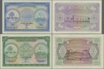Maldives: Maldivian State – Treasury, pair with 50 and 100 Rupees 1960, P.6b, 7b in UNC condition. (2 pcs.)
 [differenzbesteuert]